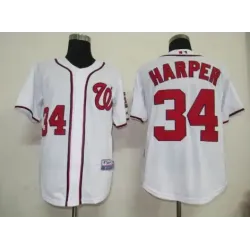 Washington Nationals #34 Harper White Jerseys