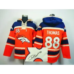 Denver Broncos #88 Demaryius Thomas Orange Signature Edition Hoodie