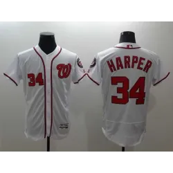 Washington Nationals #34 Bryce Harper White 2016 Flexbase Collection Stitched Jersey