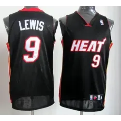 Miami Heat #9 Rashard Lewis Black Authentic Jerseys