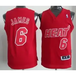 Miami Heat #6 LeBron James Revolution 30 Swingman Red Big Color Jerseys