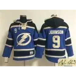 Tampa Bay Lightning #9 Tyler Johnson Blue Stitched Signature Edition Hoodie