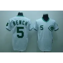 Cincinnati Reds #5 Bench m&n white green Jerseys