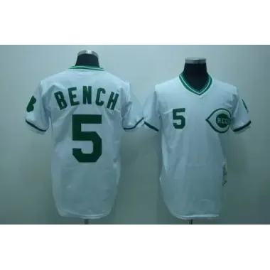 Cincinnati Reds #5 Bench m&n white green Jerseys