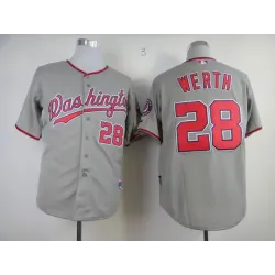 Washington Nationals #28 Werth Gray Cool Base Jerseys