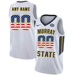 Murray State Racers Customized White USA Flag College Basketball Jersey