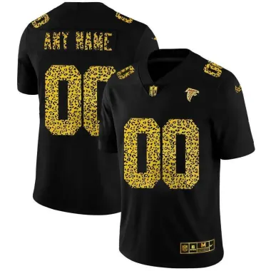 Nike Atlanta Falcons Customized Men's Leopard Print Fashion Vapor Limited Jersey Black