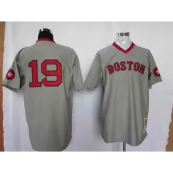 Boston Red Sox #19 Beckett Grey Throwback Jerseys