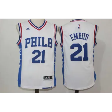 Philadelphia 76ers #21 Embiid White Swingman Stitched NBA Jersey