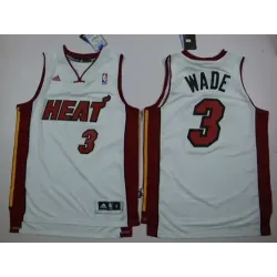 Miami Heat #3 Wade Revolution 30 White Authentic Jerseys