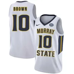 Murray State Racers 10 Tevin Brown White College Basketball Jersey Dzhi