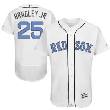 Boston Red Sox #25 Jackie Bradley Jr White Father's Day Flexbase Stitched Jersey DingZhi