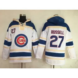 Chicago Cubs #27 Addison Russell White Sawyer Sweatshirt Baseball Stitched Hoodie