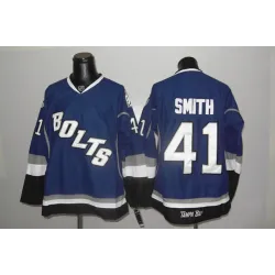 Tampa Bay Lightning #41 SMITH Blue Jerseys