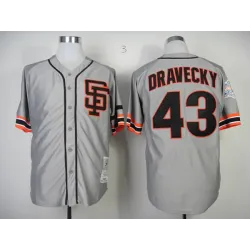 San Francisco Giants #43 Dave Dravecky Grey Throwback Jerseys