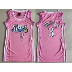 Women Philadelphia 76ers #3 Allen Iverson Pink Swingman Jersey