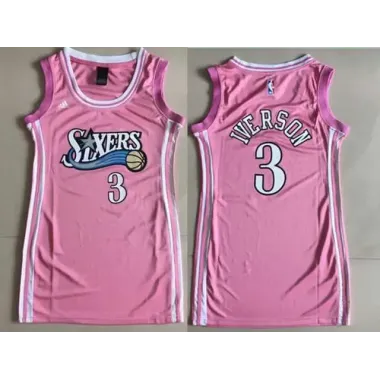 Women Philadelphia 76ers #3 Allen Iverson Pink Swingman Jersey