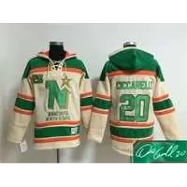 Dallas Stars #20 Dino Ciccarelli Cream CCM Throwback Stitched Signature Edition Hoodie