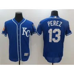 Kansas City Royals #13 Salvador Perez Royal 2017 Spring Training New Cool Base Stitched Jersey