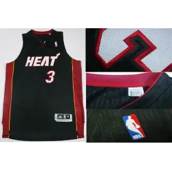 Miami Heat #3 Wade Revolution 30 Swingman Black Jerseys