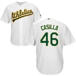 Oakland Athletics #46 Santiago Casilla White New Cool Base Stitched Jersey DingZhi