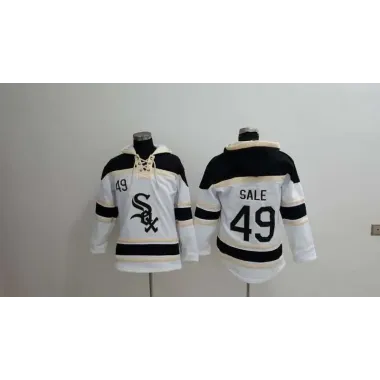 Chicago White Sox #49 Chris Sale White Sawyer Hooded Sweatshirt Baseball Hoodie