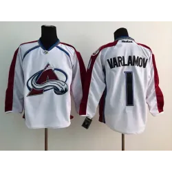 Colorado Avalanche #1 Semyon Varlamov White Jerseys