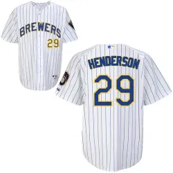 #29 Jim Henderson White Pinstripe MLB Jersey-Milwaukee Brewers Stitched Player Baseball Jersey