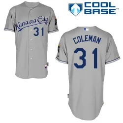 #31 Louis Coleman Gray MLB Jersey-Kansas City Royals Stitched Cool Base Baseball Jersey