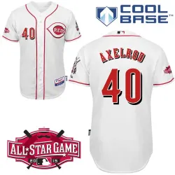 #40 Dylan Axelrod White MLB Jersey-Cincinnati Reds Stitched Cool Base Baseball Jersey