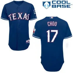 #17 Shin Soo Choo Blue MLB Jersey-Texas Rangers Stitched Cool Base Baseball Jersey