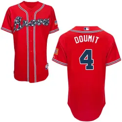 #4 Ryan Doumit Red MLB Jersey-Atlanta Braves Stitched Cool Base Baseball Jersey