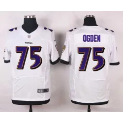 Nike Baltimore Ravens #75 Ogden White Team Color Stitched Elite Jersey