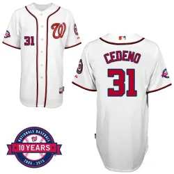 #31 Xavier Cedeno White MLB Jersey-Washington Nationals Stitched Cool Base Baseball Jersey