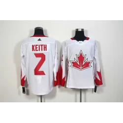 Team Canada #2 Duncan Keith White 2016 World Cup of Hockey Olympics Game Men\'s Stitched NHL Jersey