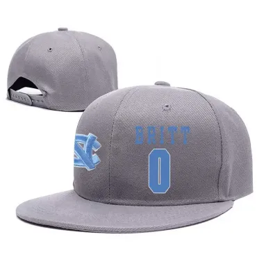 North Carolina Tar Heels #0 Nate Britt Gray College Basketball Adjustable Hat