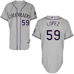 #59 Wilton Lopez Gray MLB Jersey-Colorado Rockies Stitched Cool Base Baseball Jersey