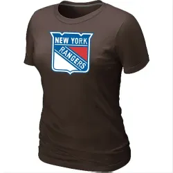 New York Rangers Big & Tall Women\'s Logo Brown T-Shirt