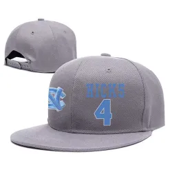 North Carolina Tar Heels #4 Isaiah Hicks Gray College Basketball Adjustable Hat