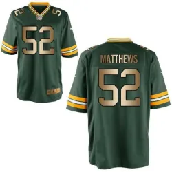 Nike Green Bay Packers #52 Clay Matthews Green Gold Elite Jersey Dingwo