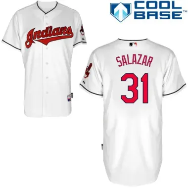 #31 Danny Saoazar White MLB Jersey-Cleveland Indians Stitched Cool Base Baseball Jersey