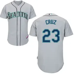 #23 Nelson Cruz Gray MLB Jersey-Seattle Mariners Stitched Cool Base Baseball Jersey