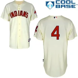 #4 Mike Aviles Cream MLB Jersey-Cleveland Indians Stitched Cool Base Baseball Jersey