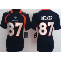 Women\'s Nike Denver Broncos #87 Eric Decker Blue Game Team Jerseys