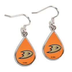 Anaheim Ducks Earrings Tear Drop Style - Special Order