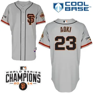 #23 Nori Aoki Gray SF MLB Jersey-San Francisco Giants Stitched Cool Base Baseball Jersey