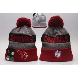 Arizona Cardinals Team Logo Gray Black Wordmark Cuffed Pom Knit Hat YP