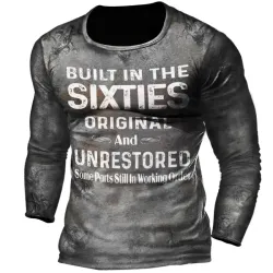 Mens Built In The Sixties Unrestored Motorcy Printed T-shirt