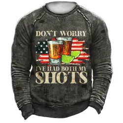 Don\'t Worry I\'ve Had Both My Shots Men\'s Retro Tactical Casual Sweatshirt