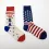 Men's American Flag Alphabet Jacquard Mid-Length Cotton Socks